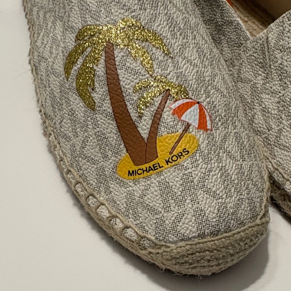Michael Kors Kendrick Espadrilles Slip Ons W/ Signature Palm Tree Graphic - Picture 2 of 7